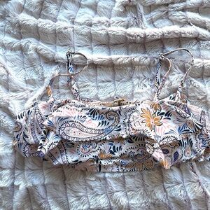 Paisley Floral Spaghetti Strap Bikini Top